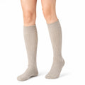Calze al ginocchio 39-42 in maglia beige a coste stile classico