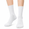 Calze sportive 35-38 in maglia bianco a coste per uso quotidiano
