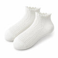 Calzini alla caviglia 35-38 bianchi in maglia traforata stile romantico