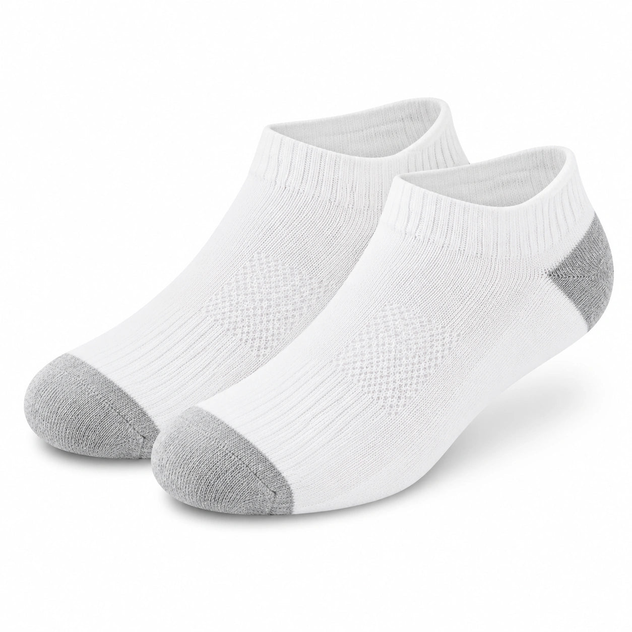 Calzini alla caviglia 35-38 in tessuto a maglia bianco e grigio per uso quotidiano
