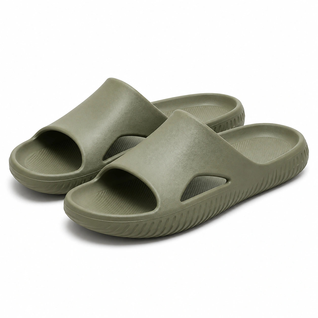 Ciabatte 38/39 in materiale sintetico espanso verde oliva - aperte antiscivolo