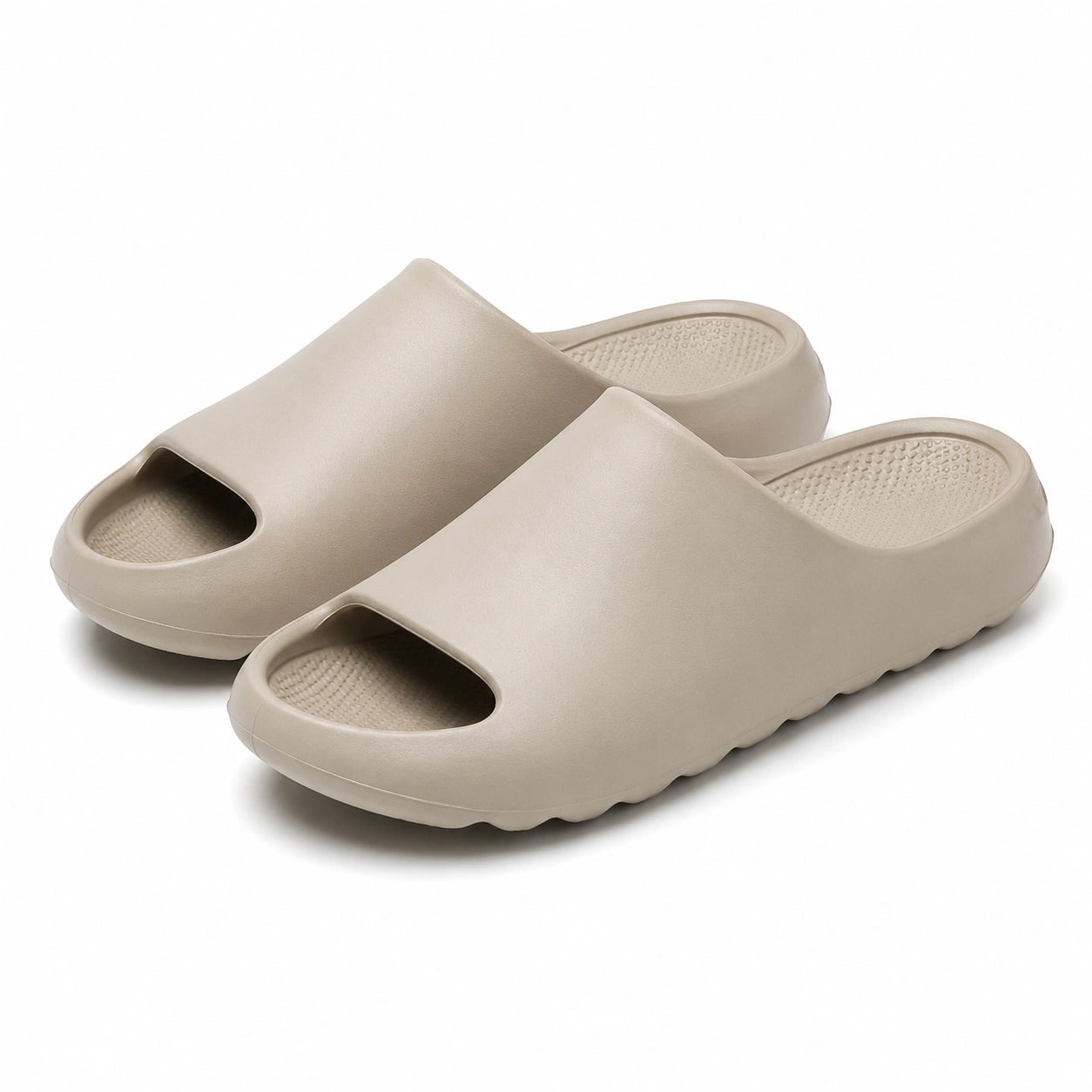 Ciabatte aperte 36/37 in materiale sintetico beige - suola sagomata antiscivolo
