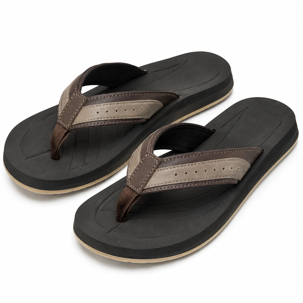 Infradito uomo taglie 38 39 in materiale sintetico nero e marrone per uso estivo