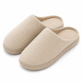 Pantofole da casa 38/39 in tessuto a coste beige con suola rialzata